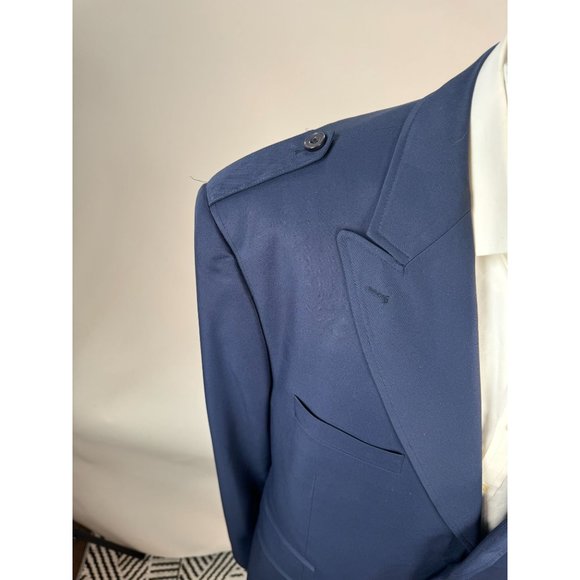 Diamond Threads Military Styled Jacket Size 48L Navy Blue Lined Polyester - Picture 3 of 16